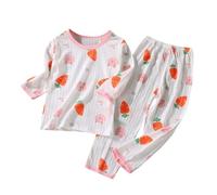 Generico Pigiama a Due Pezzi Set per Bambini,Pigiama Morbido Bambini Notte Invernale Camicetta Maniche Lunghe Rimani al Caldo in Autunno e Inverno Unisex Ragazzi Bambine dai 2 ai 7 Anni