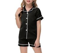 Generico Pigiama Bambina,Pigiami Bambina Estivo da Ragazza er Adolescenti con Stampa, in Due Pezzi Famiglia Camicie Notte per Tops Pants Nightwear Pigiami 2-12 Anni