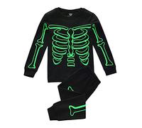 Generico Pigiama Bambino Halloween Stampa Scheletro Pigiama A Maniche Lunghe per Ragazzi Due Pezzi Neonata Tops Pantaloni Set Costume in Maschera Costumi di Halloween Costume di Neonato
