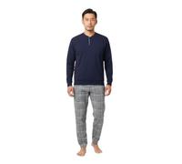 Generico Pigiama Caldo Cotone Uomo Interlock Garzato (Peso 200 gr Metro lineare) Pigiama Uomo Invernale Lungo, Pigiami 100% Made in Italy Disponibili dalla M alla 3XL (L, Catania Blu)