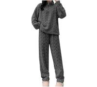 Generico Pigiama Cotone Donna Pigiama Sexydonna Estivo Womens Fuzzy Pajama Sets Warm Cozy Winter Sets Fleece Set Loose Comfy Ladies Plush Sleepwear Natale Donna Coordinati Grey One Size
