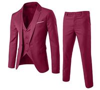 Generico Pigiama da Abito da Uomo Slim 3 Pezzi Abito da Cerimonia Nuziale Giacca Gilet e Pantaloni