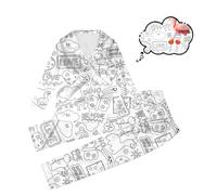 Generico Pigiama da colorare bambini-Set con pigiama da colorare/dipingere a mano, per bambine e bambini, per giocare e da indossare, abbigliamento da casa