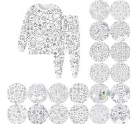 Generico Pigiama da colorare per Bambini, Set Pigiama da colorare per Bambini - Sketch Colorful Kids Pajama Set, Kids Art: Colour Your Own Long Sleeve Top And Pants, DIY