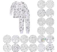 Generico Pigiama da colorare per Bambini, Set Pigiama da colorare per Bambini - Sketch Colorful Kids Pajama Set, Kids Art: Colour Your Own Long Sleeve Top And Pants, DIY