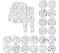 Generico Pigiama da colorare per Bambini Set Pigiama per Bambini - Sketch Pigiama colorato per Bambini, Arte per Bambini: colora Il Tuo Top e Pantaloni a Maniche Lunghe Fai da Te