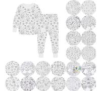 Generico Pigiama da colorare per Bambini Set Pigiama per Bambini - Sketch Pigiama colorato per Bambini, Arte per Bambini: colora Il Tuo Top e Pantaloni a Maniche Lunghe Fai da Te