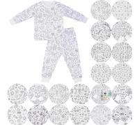 Generico Pigiama da colorare per Bambini Set Pigiama per Bambini - Sketch Pigiama colorato per Bambini, Arte per Bambini: colora Il Tuo Top e Pantaloni a Maniche Lunghe Fai da Te
