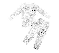 Generico Pigiama da Colorare - Set con pigiama da colorare/dipingere a mano, per bambine e bambini, per giocare e da indossare, abbigliamento da casa