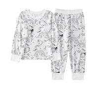 Generico Pigiama da Notte di Halloween in 2 Pezzi,Divertente Stampa Fantasma Costume Carino Completo Top Pantaloni Set Pigiami accoglienti Morbido, Comodo, Traspirante Regalo per Bambini 1-12 Anni