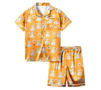 Generico Pigiama da Notte di Halloween in 2 Pezzi Famiglia Set Carino Costume Scheletro Costumi Carnevale per Feste Morbido, Comodo, Traspirante Bambini dai 3 ai 13 Anni