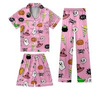 Generico Pigiama di Halloween 2025 per Bambini,Costume Cosplay Abiti Casual Adolescenti Semplice e Morbido Abbigliamento la casa Comodo, Traspirante Relax Quotidiano