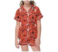 Generico Pigiama di Halloween 2025 per Bambini Costume Cosplay Set Neonato Neutro da Scheletro Camicia Pantaloni Abbinato Morbido, Comodo, Traspirante Ideale Giocare