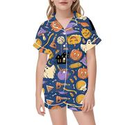 Generico Pigiama di Halloween 2025 per Bambini,Divertente Stampa Fantasma Costume Carino Semplice e Morbido Abbigliamento la casa dei Cartoni Animati Bambini dai 3 ai 13 Anni
