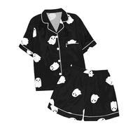 Generico Pigiama di Halloween per Bambini Pajamas Due Pezzi con Stampe Che Si Illumina al Buio Unisex Corti Pjs Set Colorato Abbigliamento La Casa Giocare E da Indossare Sleepwears