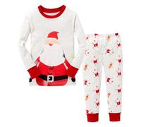 Generico Pigiama di Natale per Bambini Pigiama per Bambine Maniche Lunghe Cotone Due Pezzi Maglione Natalizio per Feste Costume di Natale Rossopigiama Natale Famiglia natalben Insieme