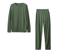 Generico Pigiama Donna Invernale Cotone Lungo Pigiami 2 Pezzi Felpato Caldo Pigiama Comodo Maglia a Maniche Lunghe e Pantaloni Morbido Confortevole Pigiami Set Casual per la Casa