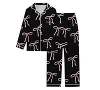 Generico Pigiama Donna Invernale Pigiama Donna San Valentino Stampa Romantica Set Morbido Comodo per Chi AMA Lo Stile E Il Comfort