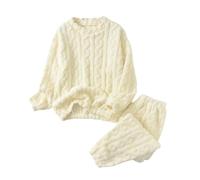 Generico Pigiama Donna Invernale Pile Pigiami Caldo Felpato Abbigliamento da Casa Sciolto Casual Morbido e Confortevole Tuta Pile Felpa e Pantaloni Pigiama Set Casa Cotone Idee Regalo Donne