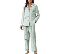 Generico Pigiama Donna Invernale Set Caldo Pile Pigiami Due Pezzi Morbido Manica Lunga Pantalone Lungo Pigiama 2 Pezzi con Tasche Morbido Comodo Traspirante per Il Tempo Libero Per La Casa