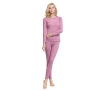 Generico Pigiama Donna Lungo Leggero a V Aperto Pigiami da Donne di Pantaloni e Camicia Invernale Set Pigiama 2 Pezzi con Tasche Morbido Comodo Traspirante per Il Tempo Libero Per La Casa