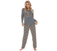 Generico Pigiama Donna, Pigiama Donna con Maglietta Manica Lunga e Pantalone Lungo, Pigiami da Donna, Pigiama 2 Pezzi Donna