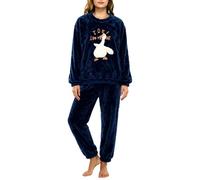 Generico Pigiama Donna Pile Invernale Caldo Pigiami da Notte Top Manica Lunghe E Pantaloni Caldo da Casa per Lounge E Sleepwear Notte Caldi Pjs per Donna Pigiami Due Pezzi da Donna E Uomo