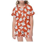Generico Pigiama Due Pezzi per Bambini di Halloween Divertente familiare da Vacanza Abbigliamento Casual Camicia Pantaloni Set Abbinato Comodi dai 3 ai 13 Anni