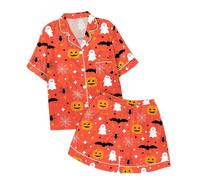 Generico Pigiama Due Pezzi per Bambini di Halloween Divertente familiare da Vacanza Completo Top Pantaloni Set Pigiami accoglienti Morbido, Comodo, Traspirante Regalo 1-12 Anni