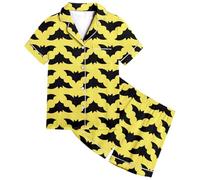 Generico Pigiama Due Pezzi per Bambini di Halloween Set Biancheria da Notte personalità Camicia Completo Top Pantaloni Abbigliamento la casa Morbido, Comodo, Traspirante Feste e