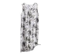Generico Pigiama Intero Donna Canotte Donna Cotone Estive Dress for Women Casual O Neck Pattern Print Sleeveless Fly Print Dress with Pocket Casual Long Pigiama con Bottoni Beige XXXXXL