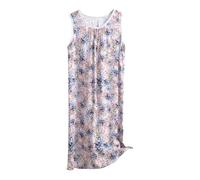 Generico Pigiama Intero Donna Canotte Donna Cotone Estive Dress for Women Casual O Neck Pattern Print Sleeveless Fly Print Dress with Pocket Casual Long Pigiama con Watermelon Red XXXXXL