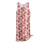 Generico Pigiama Intero Donna Canotte Donna Cotone Estive Dress for Women Casual O Neck Pattern Print Sleeveless Fly Print Dress with Pocket Casual Long Pigiama con Bottoni Grey XXXXXL