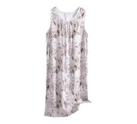 Generico Pigiama Intero Donna Canotte Donna Cotone Estive Dress for Women Casual O Neck Pattern Print Sleeveless Fly Print Dress with Pocket Casual Long Pigiama con Bottoni Purple XXXXXL