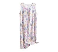 Generico Pigiama Intero Donna Canotte Donna Cotone Estive Dress for Women Casual O Neck Pattern Print Sleeveless Fly Print Dress with Pocket Casual Long Pigiama con Bottoni White XXXXXL
