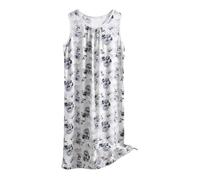 Generico Pigiama Intero Donna Canotte Donna Cotone Estive Dress for Women Casual O Neck Pattern Print Sleeveless Fly Print Dress with Pocket Casual Long Pigiama con Bottoni Pink XXXXXL