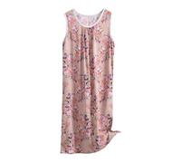 Generico Pigiama Intero Donna Canotte Donna Cotone Estive Dress for Women Casual O Neck Pattern Print Sleeveless Fly Print Dress with Pocket Casual Long Pigiama con Bottoni Khaki XXXXXL