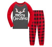 Generico Pigiama Natale Bambino 2-10 Anni Pigiama Natalizio Bambina Invernale Pigiami di Natale Ragazza Due Pezzi Set Maglia Manica Lunga e Pantaloni Comodo Sleepwear (Grigio Scuro, 6-7 Anni)