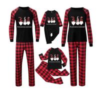 Generico Pigiama Natale Famiglia Coordinati, Completo per Natale 2 Pezzi Lungo Indumenti da Notte e Pantaloni Comodo Pigiami Scozzesi 2025 Tuta Pigiama Set per Uomo Donna Bambino Regalo Natalizio