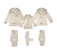 Generico Pigiama Natale Famiglia Elegante Maglietta a Maniche Lunghe e Pantaloni Invernale Natalizi Indumenti da Notte Abbinato Coppia Pigiama in Finta Seta per Genitori e Figli, Due Pezzi