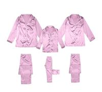 Generico Pigiama Natale Famiglia Elegante Maglietta a Maniche Lunghe e Pantaloni Invernale Natalizi Indumenti da Notte Abbinato Coppia Pigiama in Finta Seta per Genitori e Figli, Due Pezzi