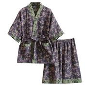 Generico Pigiami da Donna in Cotone Camici da Notte A Maniche Corte Abbigliamentos da Notte Morbido E Traspirante(Size:L,Color:C)