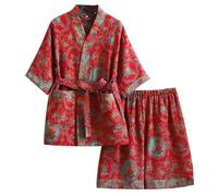 Generico Pigiami da Donna in Cotone Camici da Notte A Maniche Corte Abbigliamentos da Notte Morbido E Traspirante(Size:L,Color:E)