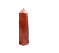 Generico Pilastro di cristallo naturale da 2 pezzi - Ornamento in pietra grezza con prisma esagonale a punta singola(Red jasper column,4-5cm)