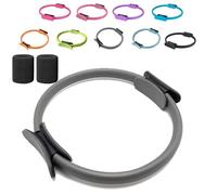 Generico Pilates Ring Fitness Trainer, Pilates Ring Magic with Double Padded Handles, Pilates Ring Fitness Circle 14.96" Yoga Rings Magic Circle, for Toning Arms, Legs Men And Women (Grey)