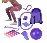 Generico Pilates-Set - Fitness Yogaball Pilates Set,Fitness Zubehör Dehnungsübungen Übungsband für Anfängerinnen Home Workouts
