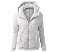 Generico Pile Donna Montagna Micropile Giubbotto Taglie Forti con Zip Giacca Leggera Trekking Comode Giacca Pile Lunga Leggero Giacca Invernale Felpa Pile Cappuccio Oversize