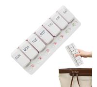 Generico Pill Box - 7 Day Portable Medicine Organizer for Travel, Daily Use with Easy Storage Function, Pills Container Dispenser for Fish Oil Supplements Medication, Compact Design, Purse Carry