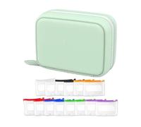 Generico Pill Pouch Organizer - Waterproof 7-14 Day Travel Pill Case, 14 Individual Zippered Reusable Pouches With Portable Binder, Weekly Medication Planner For Supplements, Morning/Night