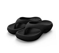 Generico Pillow Arch Support Flip Flops for Women, Walking Platform Flipflops Pillow Soft Beach,Cloud Orthopedic Sandals Slippers Lightweight Cushioning Shock-Absorbing (Black)